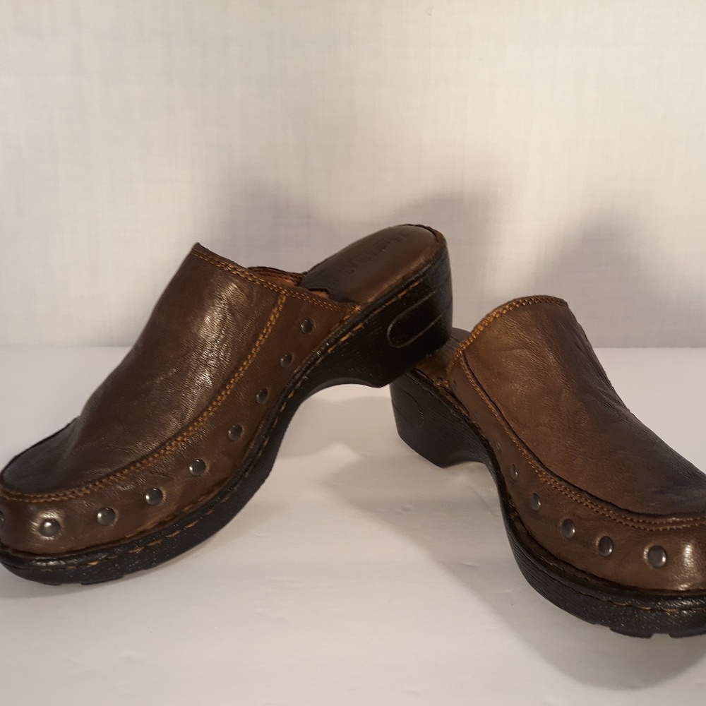 Born "Marley" Metal Studded Brown Slip On Mules